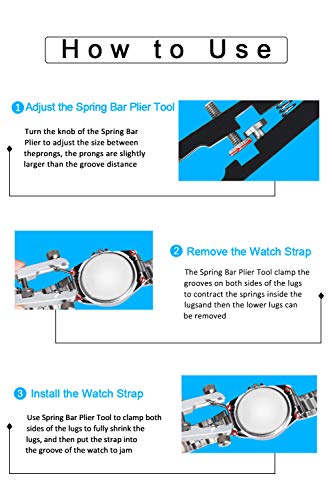TEXNEWS Spring Bar Plier Tool Set with 10 Tips