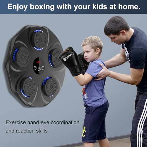 Himove Music Boxing Machine with Boxing Gloves,Smart Bluetooth Boxing Machine Wall Mounted,Music Boxing Machine for Adults and Kids,Home Workout Boxing Target Machine