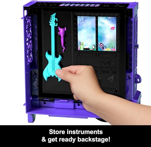 Monster High Draculaura Doll & Playset, Fangtastic Rockin’ Food Truck with Pullout Stage Transformation & 13+ Food & Music Themed Accessories