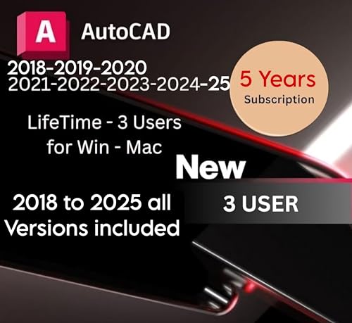 Auto CAD Software (3 Users, 5 years) (For all Devices Windows, Mac, Mobile) (2018 to 2025 all Original versions)
