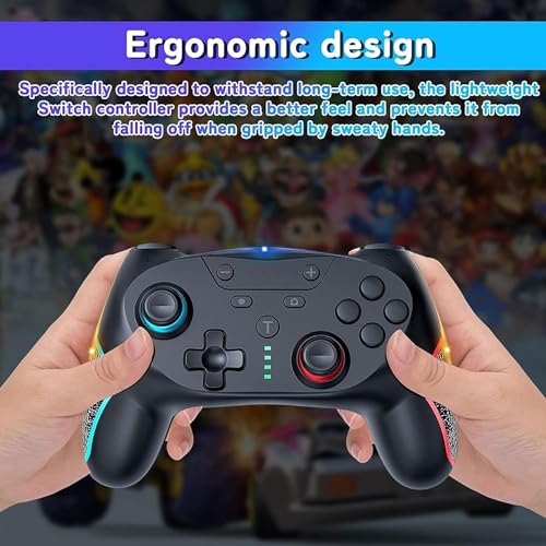 Switch Controller, Wireless Switch Pro Controllers for Switch/Switch Lite/Switch OLED, Switch Remote Gamepad with Joystick,with Wake-up, Turbo and Gyro axis, Programmable Wireless Switch Controller