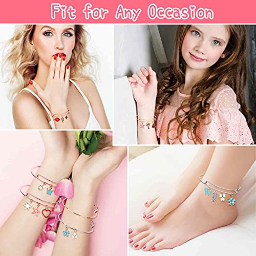 300Pcs Bangle Bracelets Making Kit with Charms & Pliers