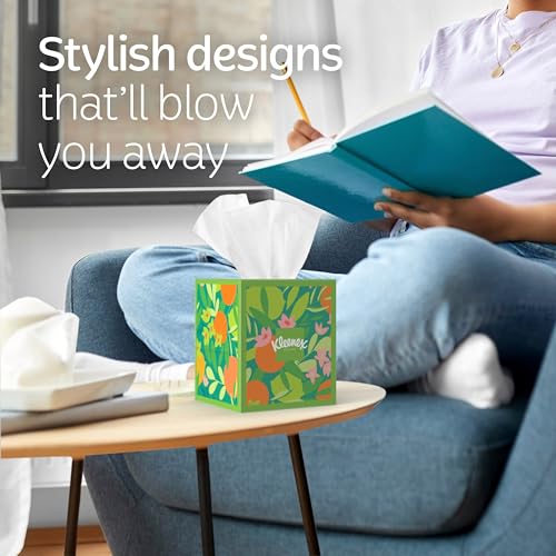 Kleenex Ultra Soft Facial Tissues, 8 Cube Boxes, 80 Tissues per Box, 3-Ply, Packaging May Vary