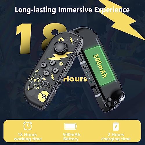 PKMACE Compatible with Nintendo Switch Controller, Replacement Switch Controllers with Dual Vibration/Wake-up/Screenshot