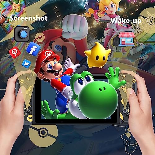 PKMACE Compatible with Nintendo Switch Controller, Replacement Switch Controllers with Dual Vibration/Wake-up/Screenshot