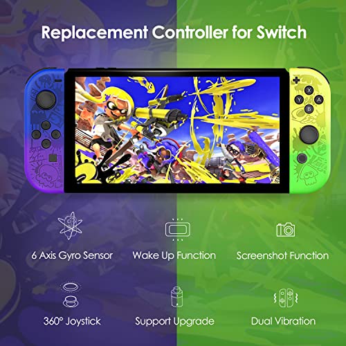 Rotacess Compatible with Nintendo Switch Controller, Switch Controller Replacement Accessories with Double Vibration/Wake-Up/Screenshot/Motion Control