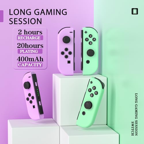 Joypad for Switch Controllers, Wireless Replacement Controller for Switch Joycons Splatoon 3 and Sports, Left and Right Switch Joycon Controller Support Dual Vibration/Wake-up/Screenshot.