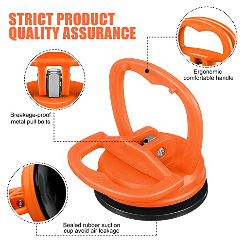 ALASMOYER Car Dent Puller, 2PCS Car Dent Remover Tools for Car Dent Repair, Glass, Screen, Tiles & Objects Moving, Orange