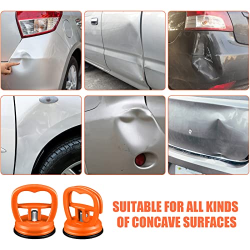 ALASMOYER Car Dent Puller, 2PCS Car Dent Remover Tools for Car Dent Repair, Glass, Screen, Tiles & Objects Moving, Orange