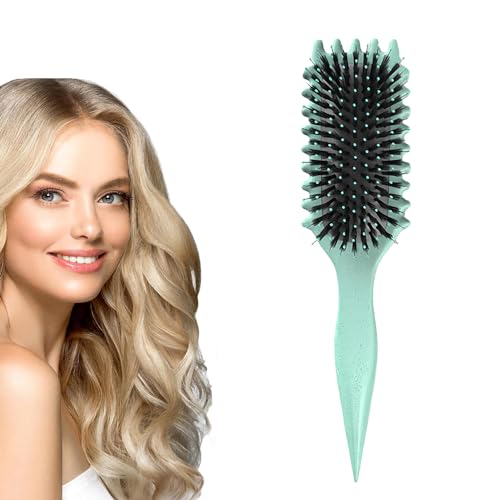 Curly Hair Brush,Defining Curl Brush with Prongs,Reduce Hair Pulling And Curl Separation,Detangling,Shaping and Defining Curls,Hair Styling Tools for Women and Men (Green)