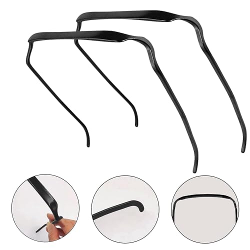 INCHOR 2pcs Sunglasses Headband for Women, Invisible Hoop Hairband, Square Hair Headband Fits Like Sunglasses, Hairstyle Fixing Tool, Suitable For Curly And Thick Hair With Square Headband (Black)