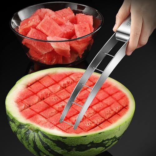 Shofilt Wtermelon Cutter Slicer Cut Watermelon Into Cubes Knife Melon Baller for Kitchen Gadgets Useful Cool Tool