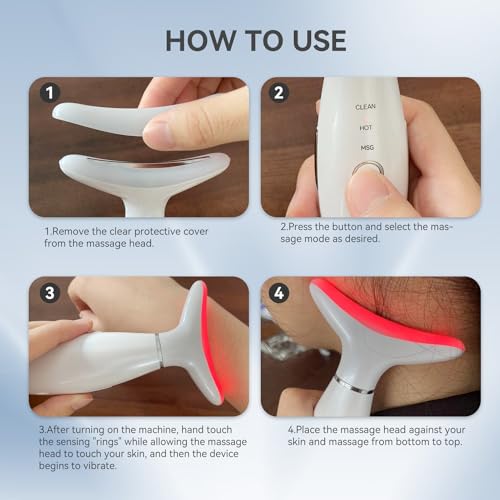 YUNRUO Neck Face Massager, 3-in-1 Portable Facial Massager, Face Sculpting Tool, at-Home Face Device for Skin Care(White)