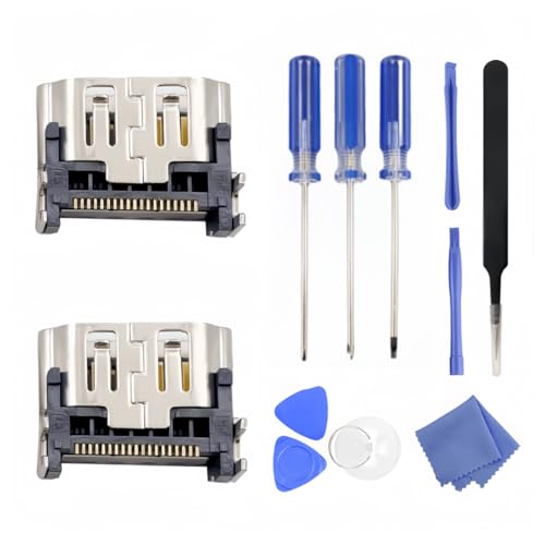 2 Pack HDMI Port Replacement for Sony Playstation 5 PS5 Display Socket Interface Jack Connector with Tools Kits CFI-1015A CFI-1015B EDM-010
