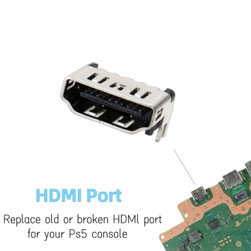 2 Pack HDMI Port Replacement for Sony Playstation 5 PS5 Display Socket Interface Jack Connector with Tools Kits CFI-1015A CFI-1015B EDM-010