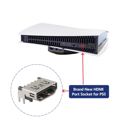 2 Pack HDMI Port Replacement for Sony Playstation 5 PS5 Display Socket Interface Jack Connector with Tools Kits CFI-1015A CFI-1015B EDM-010