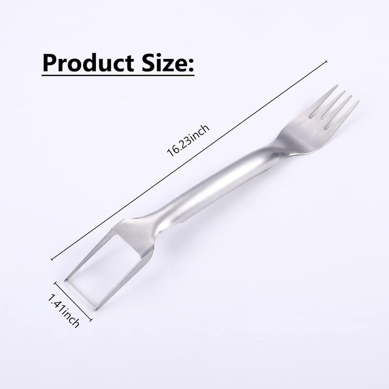 2-in-1 Stainless Steel Fruit Cutter, 2024 Portable Watermelon Fork Slicer Cutter Melon Cube Cutter Watermelon Fork Slicer Cutter Slicer Tool Quickly Fruit Forks Slicer for Home Kitchen Gadget