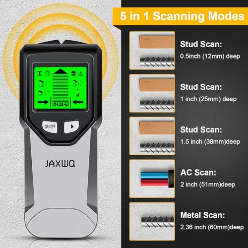 Stud Finder Wall Scanner - 5 in 1 Stud Finder Tool with Intelligent Microprocessor Chip and HD LCD Display, Stud Detector Beam Finders for the Center and Edge of Wood AC Wire Metal Studs Joist Pipe