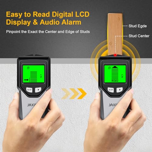 Stud Finder Wall Scanner - 5 in 1 Stud Finder Tool with Intelligent Microprocessor Chip and HD LCD Display, Stud Detector Beam Finders for the Center and Edge of Wood AC Wire Metal Studs Joist Pipe