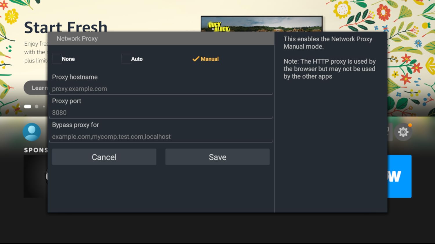 Developer Tools Menu - Loader shortcut for Fire TV