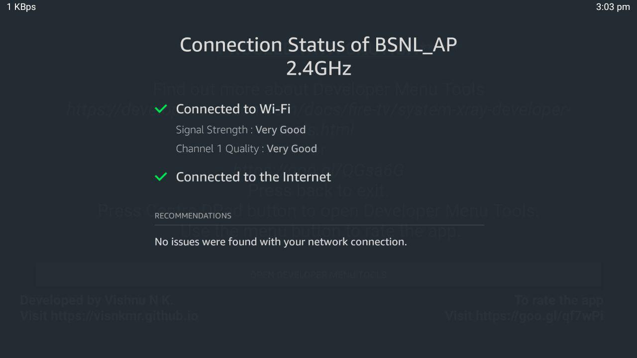 Developer Tools Menu Shortcut for Fire TV