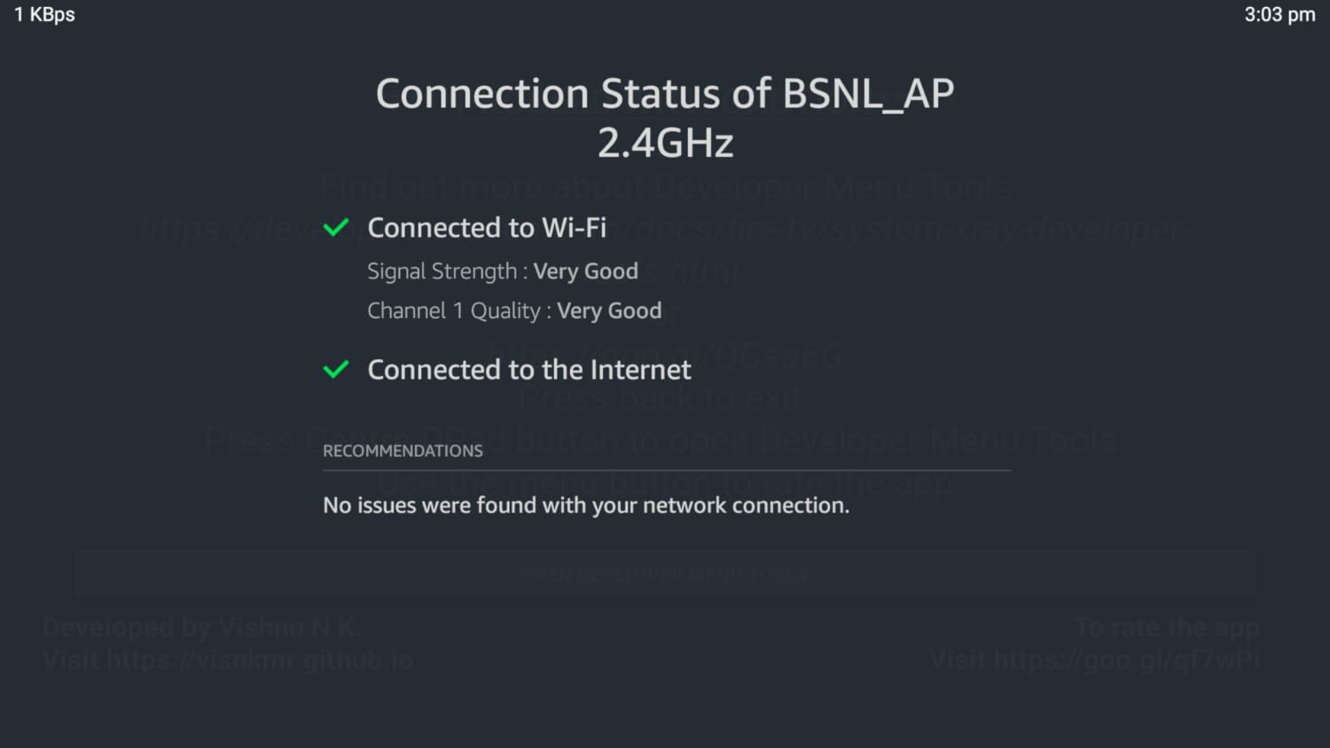 Developer Tools Menu Shortcut for Fire TV
