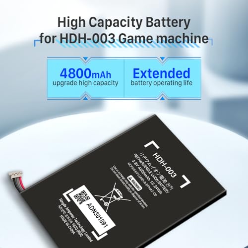 2024 Upgraded HDH-003 Battery, high capacity 4800mAh 0 Cycle Replacement Battery, Compatible with Nintendo Switch Lite Game Console HDH-001 HDH-003 with Repair Tool Kit