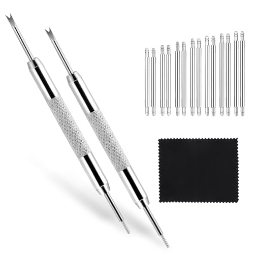 Watch Band Pins Replacement Kit, 16 PCS Diameter 1.5mm Heavy Duty Stainless Steel Watch Link Remover Set Watch Strap Pins Adjustment Tool Link Removal Kit for Watch Bracelet Repairing (Length 14-25mm)