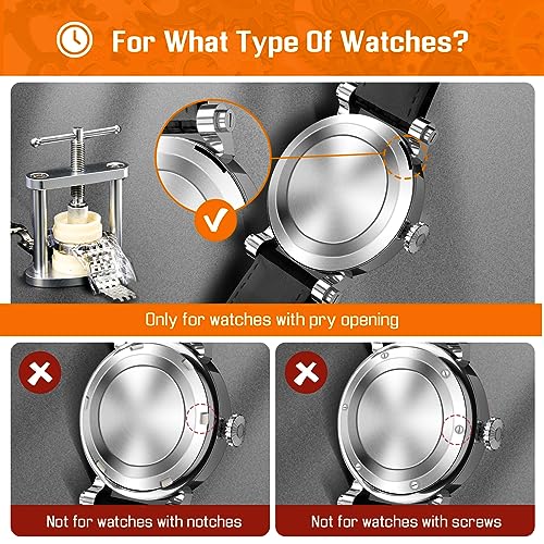 JOREST Watch Press Tool Set, Back Case Closer for Closing the Cover, Watch Battery Replacement, Watch Opener Remover, Repair Kit for Watches with A Pry Opening, Only for Round Dials