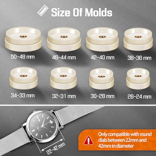 JOREST Watch Press Tool Set, Back Case Closer for Closing the Cover, Watch Battery Replacement, Watch Opener Remover, Repair Kit for Watches with A Pry Opening, Only for Round Dials