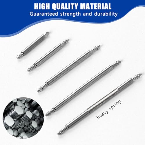 Watch Repair Tool Kit, 41 PCS Watch Band Pins Replacement Set Watch Spring Bar Tool Kit Watch Link Remover Kit 10 Sizes Heavy Duty Stainless Steel Watch Spring Pins Length 8mm-26mm,Diameter 1.5mm