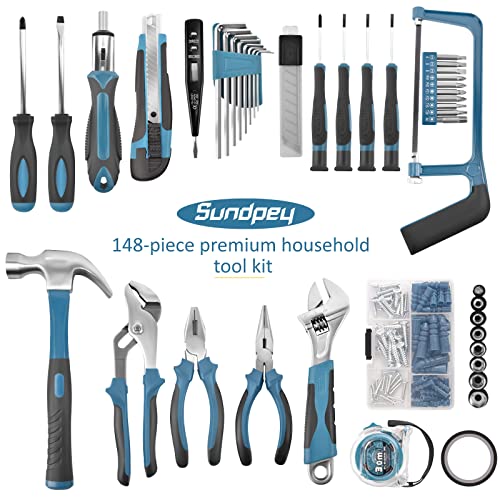 Sundpey 148-Pc Home Tool Kit with Case