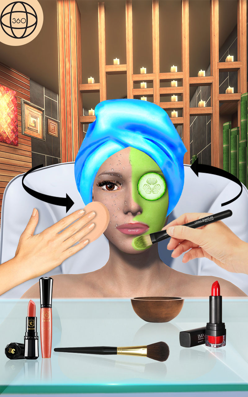 Face Makeup & Beauty Spa Salon Makeover Games 3D: face spa mask apply, spa tools makeup princess & makeover like Barbie, princess makeover salon for girly beautiful girls love spa makeup fashion & virtual beauty games, princess salon, Royal Makeover