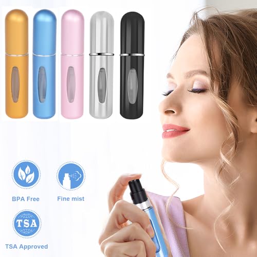 iDeep Refillable Perfume Atomizer Bottle, 3Pcs Portable 5ml Mini Refillable Perfume Spray Scent Pump Case Perfume Dispenser Pump Transfer Tool for Travel