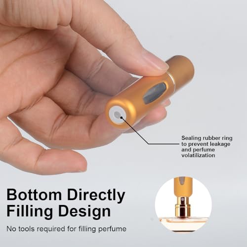 iDeep Refillable Perfume Atomizer Bottle, 3Pcs Portable 5ml Mini Refillable Perfume Spray Scent Pump Case Perfume Dispenser Pump Transfer Tool for Travel