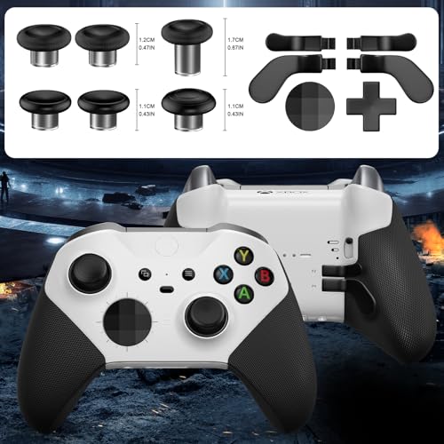 SHINHOME 13 in 1 Metal Thumbsticks for Xbox One Elite Series 2, Elite Series 2 Controller Accessories, Gaming Accessory Replacement Metal Mod 6 Swap Joysticks, Paddles, D-Pads, Tool, Without Bag