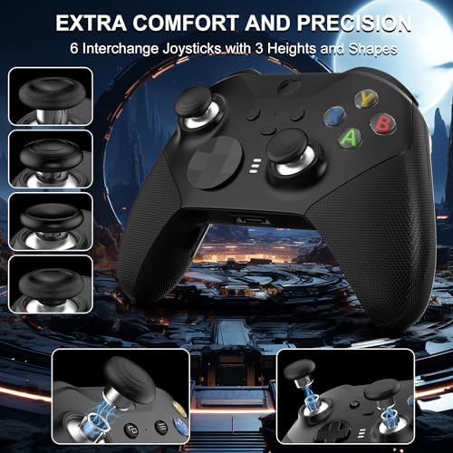 SHINHOME 13 in 1 Metal Thumbsticks for Xbox One Elite Series 2, Elite Series 2 Controller Accessories, Gaming Accessory Replacement Metal Mod 6 Swap Joysticks, Paddles, D-Pads, Tool, Without Bag