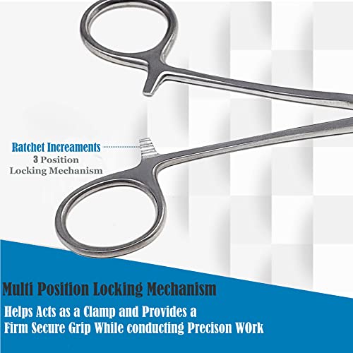 Pet Grooming Hemostat Locking Forceps Pliers, 5.5", Straight