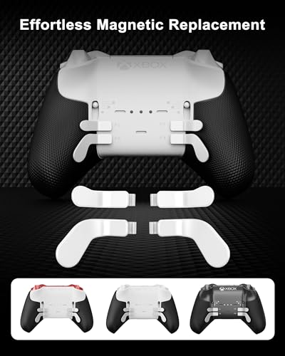 N. NETDOT 14 in 1 Accessories Kit for Xbox Elite Series 2 Controller, Full Set of Thumbsticks Replacements for Xbox Elite 2 Core with 6 Swap Joysticks, 4 Paddles, 2 D-Pads, 1 Tool and 1 Bag (White)