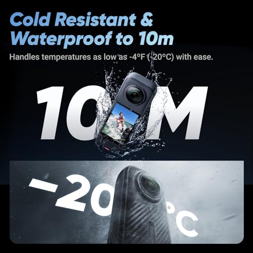 Insta360 X4 - Waterproof 8K 360 Action Camera, 4K Wide-Angle Video, Invisible Selfie Stick Effect, Removable Lens Guards, 135 Min Battery Life, AI Editing, Stabilization, for Sports, Travel, Outdoor