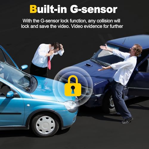 Dash Camera, 4K/1080p Dash Cam Front Rear Built-in WiFi, with 64GB SD Card, Full HD 2.0” IPS Screen Dash Camera for Cars with App Control, G-Sensor, Loop Recording, Parking Mode