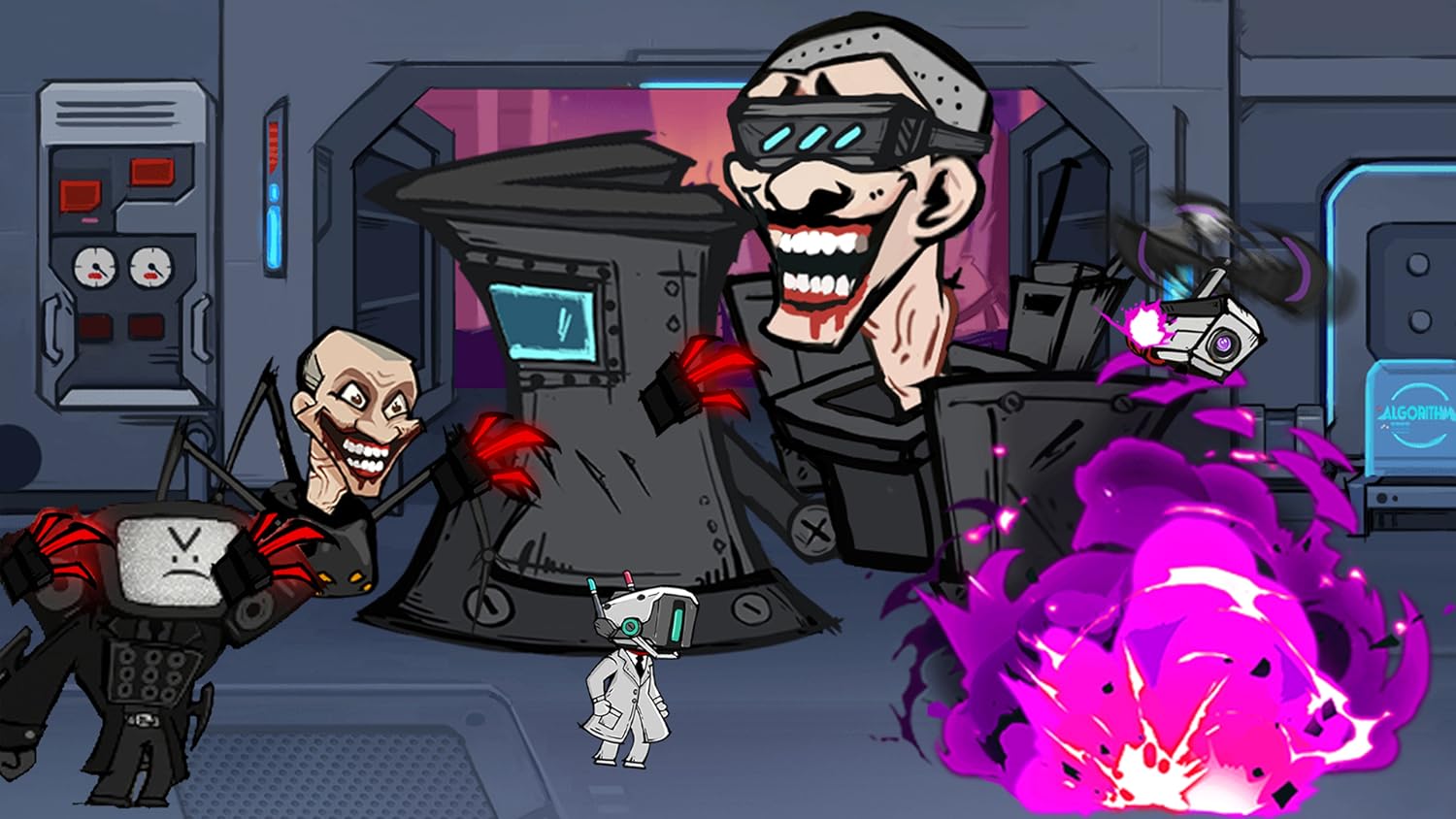 Skibidi Toilet Monster Battle Camera Clash War: merge and shoot idle fight game