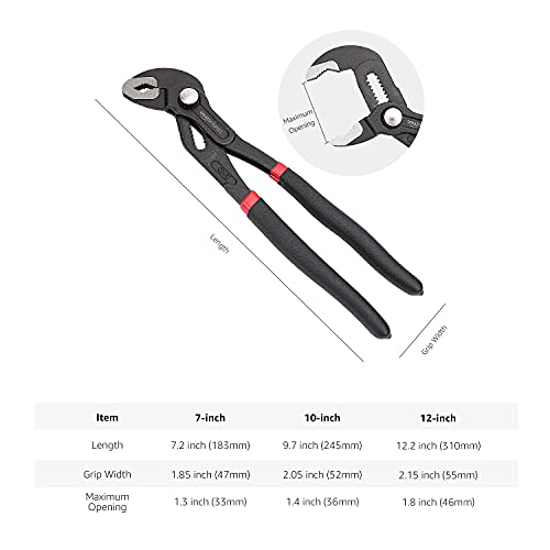 3-Piece Quick Release Groove Joint Pliers Set