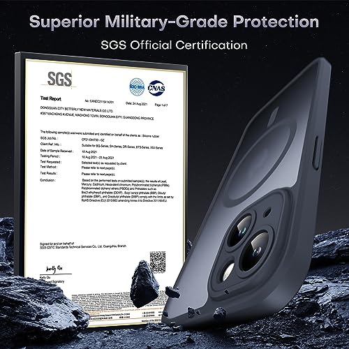 TOCOL 3 in 1 Magnetic for iPhone 14 Case, Upgraded [Full Camera Protection] [Compatible with Magsafe] [14FT Military Grade Protection] Bumper for iPhone 14 6.1 Inch, Black