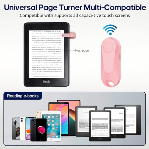 DATAFY Remote Control Page Turner for Kindle Paperwhite Oasis Kobo eReaders, Camera Video Recording Remote Triggers, Page Turner Clicker for ipad Tablets Reading Novels with Wrist Strap Storage Bag
