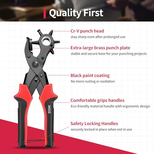 XOOL Revolving Punch Plier Kit for Leather Crafting
