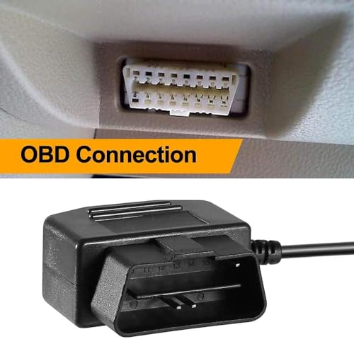 OBD2 OBD Power Cable for Dash Camera, Ssontong OBD to Mini USB OBDII Adapter Hardwire Charger Cable 24 Hours Surveillance and Acc Two Mode