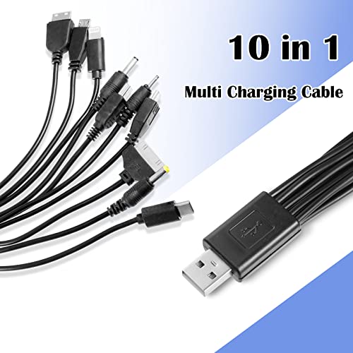Multi-Charger 10 in 1 Universal USB Charging Cable 10 in 1 Universal USB Cable Multi Charger Cable Adapter Multifunction Charging Sync Cord Universal Camera Cables for PSP/Nokia/HTC/LG/Samsung