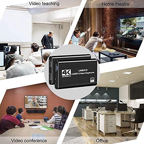 Capture Card Nintendo Switch, 4K HDMI Video Capture Card, Game Capture Card, 1080P 60FPS Video Capture Device, HDMI to USB 3.0 Capture Card for Streaming, Work with Camera/Xbox/PS4/PS5/PC/OBS