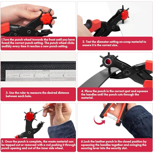 XOOL Revolving Punch Plier Kit for Leather Crafting
